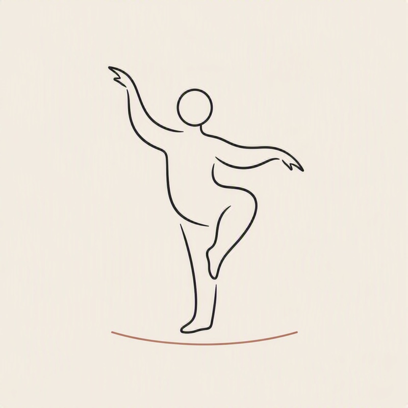 Ilustración de la postura Bái Hè Liàng Chì, Grulla Blanca Extiende sus Alas: figura equilibrada sobre una pierna con los brazos abiertos.