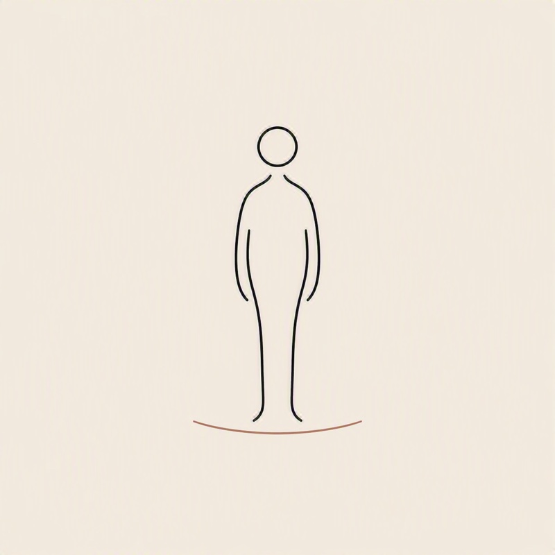 Ilustración de la postura Wújí: figura de pie en quietud absoluta, brazos relajados a los lados.